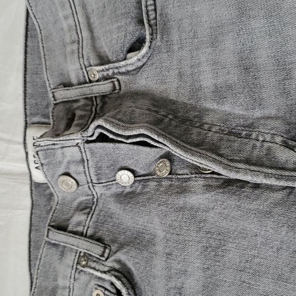 Agolde Nico highrise slim grey silver stretched button fly jeans size 23 - Picture 3 of 16